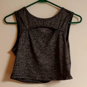 Ready To Go grey tank top with cut out- largr